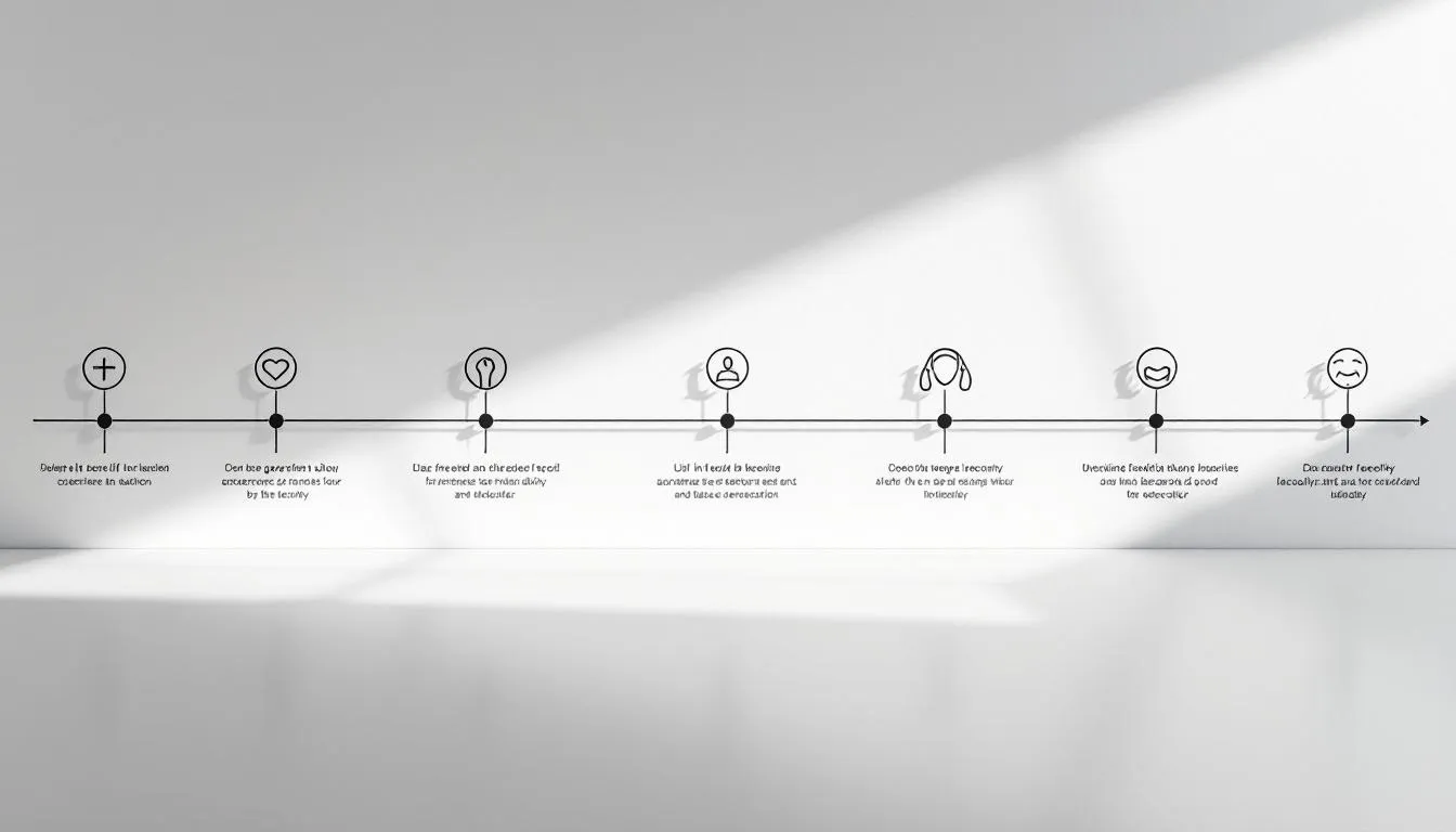 A timeline graphic showing the facelift recovery timeline, with key milestones marked.