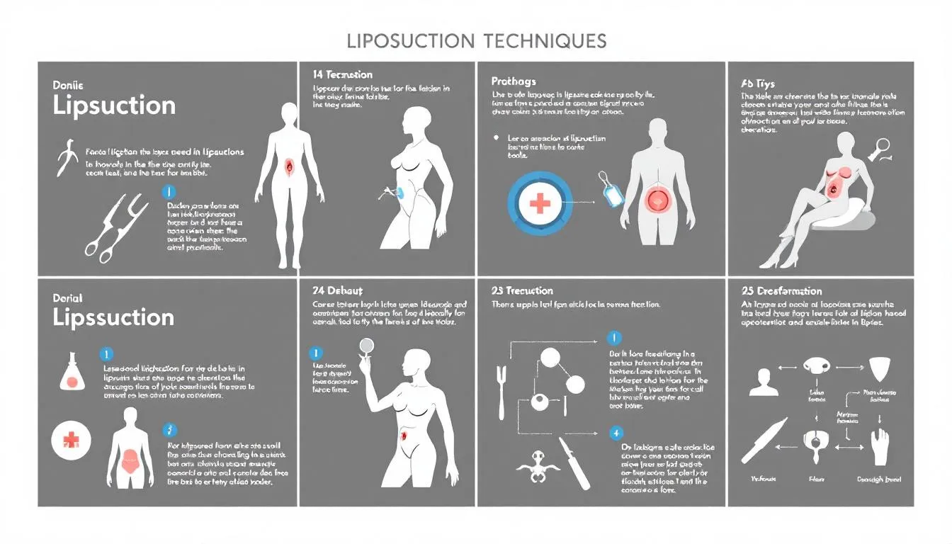 A visual comparison of different liposuction techniques.