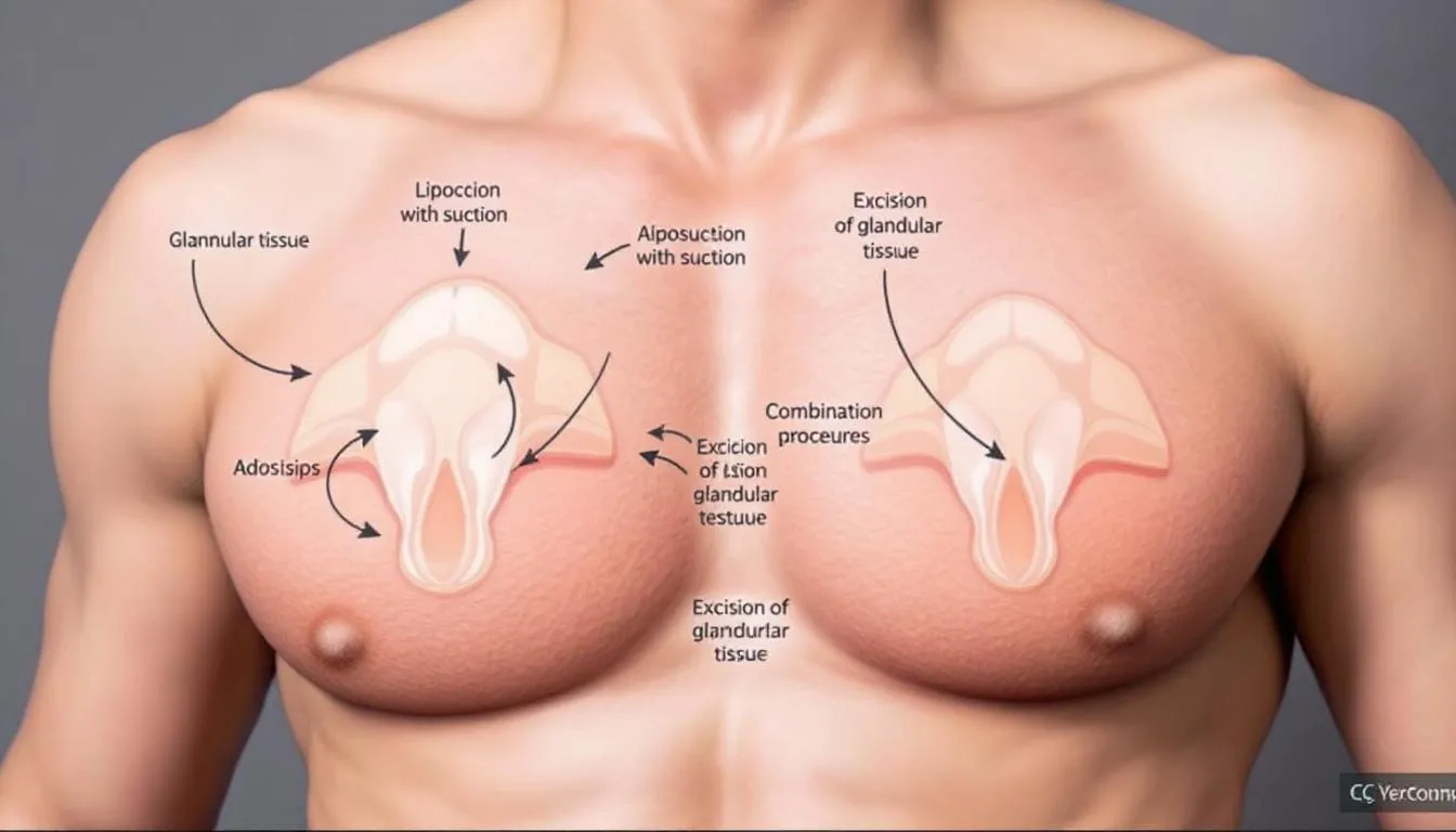 An infographic detailing the different types of gynecomastia surgery options.